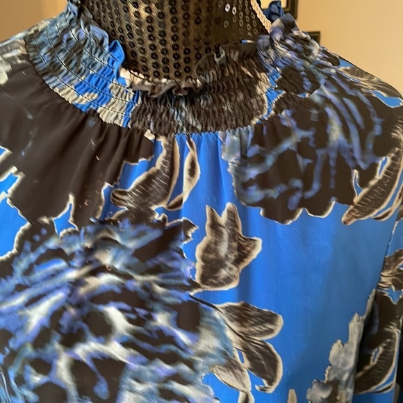 Kobi Halperin Eleni cobalt blue 100% silk blouse size small NWT - Picture 2 of 8